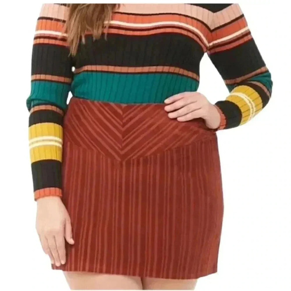 Forever21 Plus Rust Corduroy Mini Skirt - Picture 1 of 7